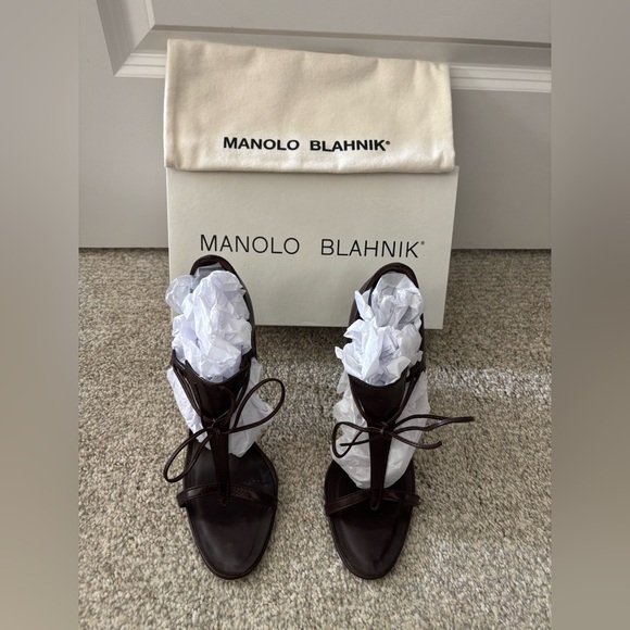 Manolo Blahnik Shoes - Manolo Blahnik Dark Brown Women's Sandals 3.5inch heel
